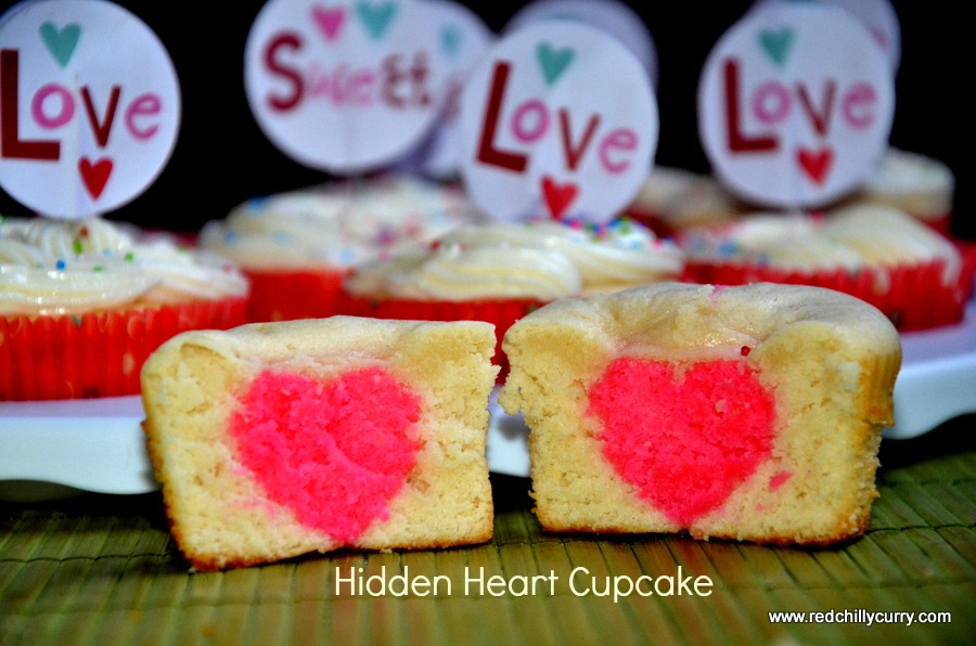 hidden heart cupcake