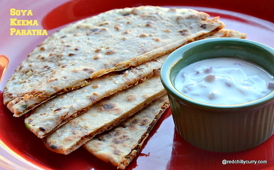 vegetable keema paratha,vegetable keema,soya paratha,soya keema paratha,soya recipes,meal maker recipes,north indian recipes,dinner recipes,healthy recipes,soya chunks paratha,soya chunks recipes,how to make soya paratha