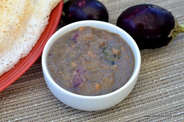 brinjal chutney,kathirikkai chutney