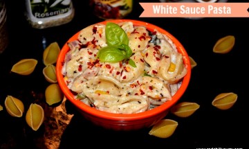vegetable pasta in white sauce