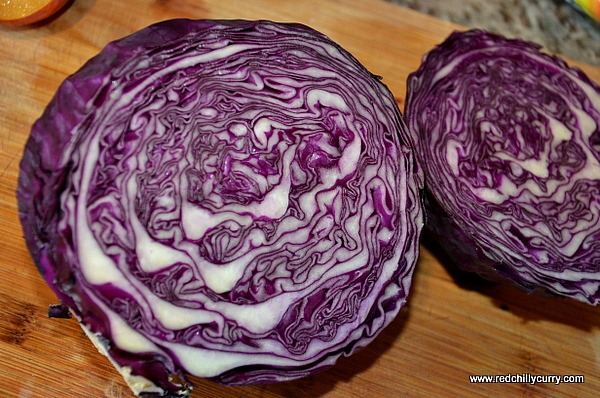 red cabbage poriyal